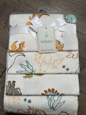 Lullaby Lane 4 Dinosaur Flannel Blankets New